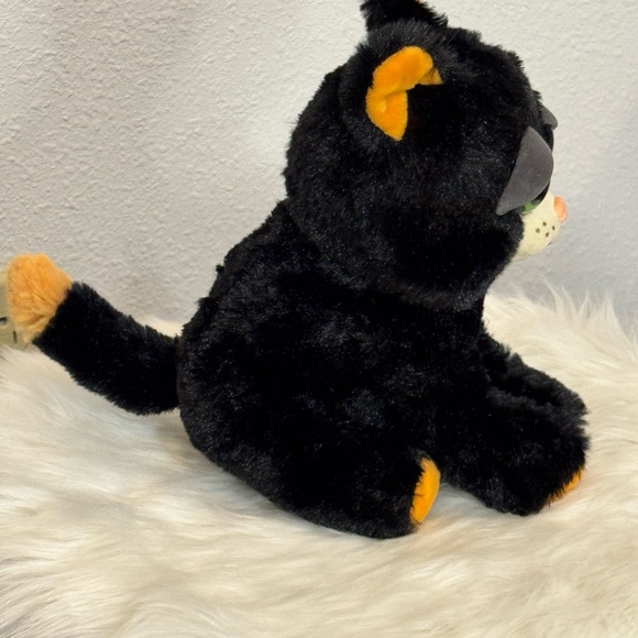 Fiesty Pets Black and Orange Plush Cat Toy Katy Cobweb 8” - Picture 6 of 9
